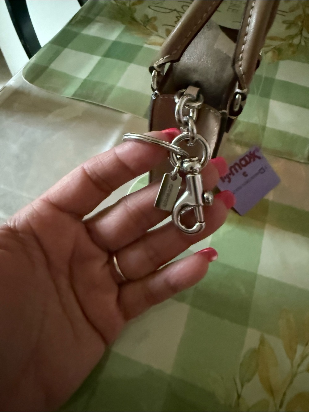 NWT Coach logo monogram Signature leather nano Mini tote charm hand bag. - Picture 4 of 13